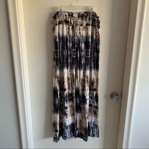 Preloved marble tie dye Shanley wide leg gray brown jersey pants size Large L